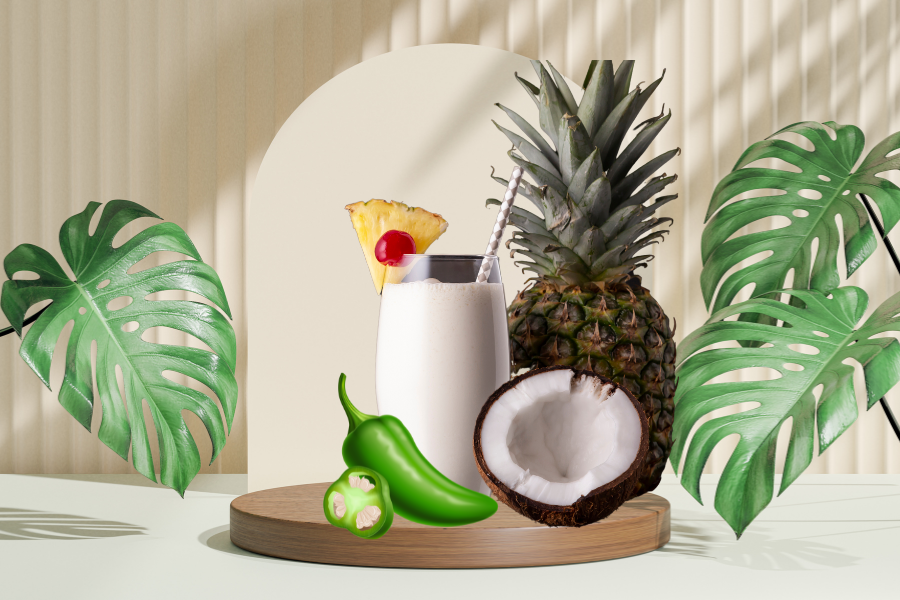 Spicy colada cocktail